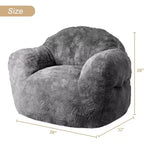 Fauteuil poire en peluche avec rembourrage en mousse et accoudoirs