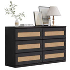 Commode en rotin à 6 ou 8 tiroirs pour chambre, naturelle