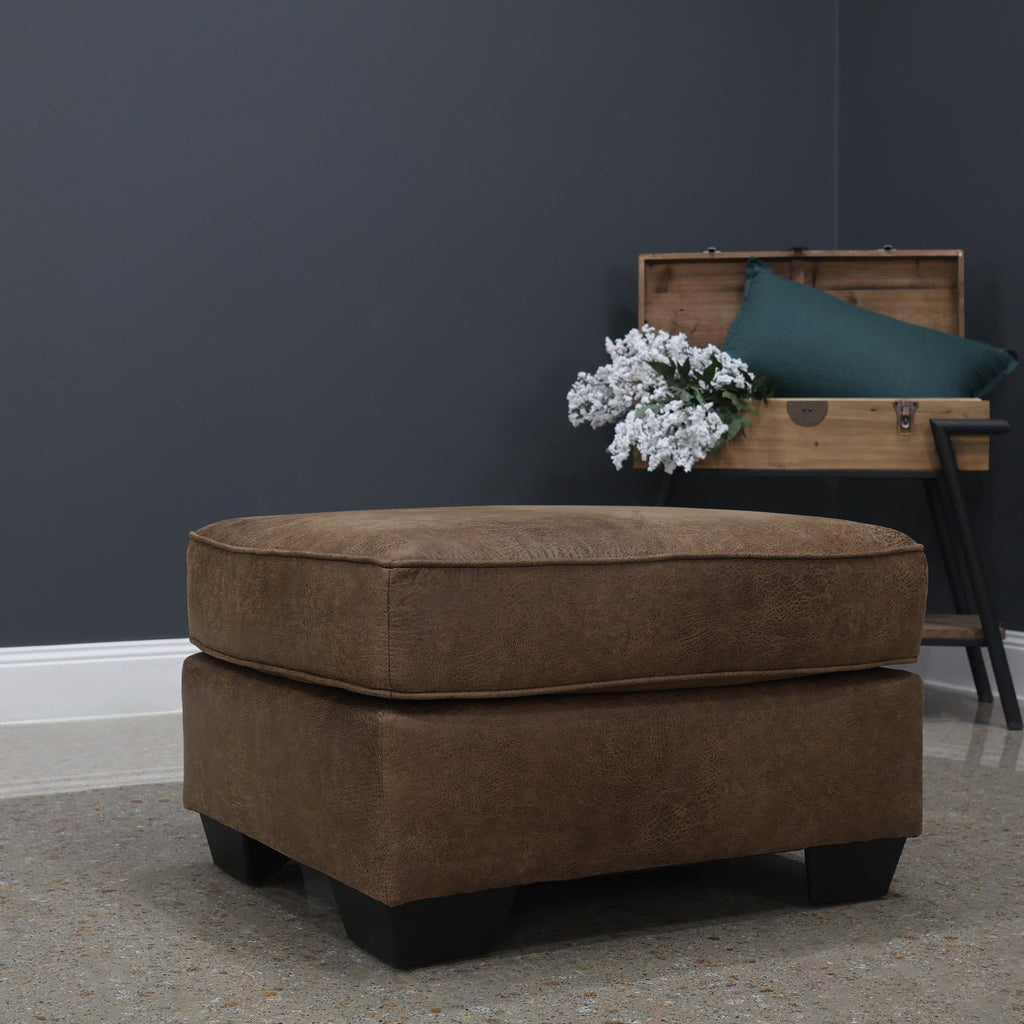 Victoria Ottoman - Tan Leather Air
