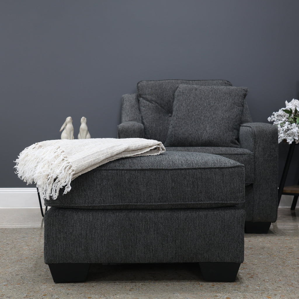 Victoria Ottoman - Dark Grey