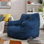 Soft Bean Bag Chairs with Memory Foam, 37 W Teddy/Linen Bean Bag Arm Chair & Fluffy Lazy Sofa 4A - ModernLuxe