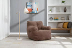 Fauteuil poire en mousse à mémoire de forme avec tissu effet lin Teddy