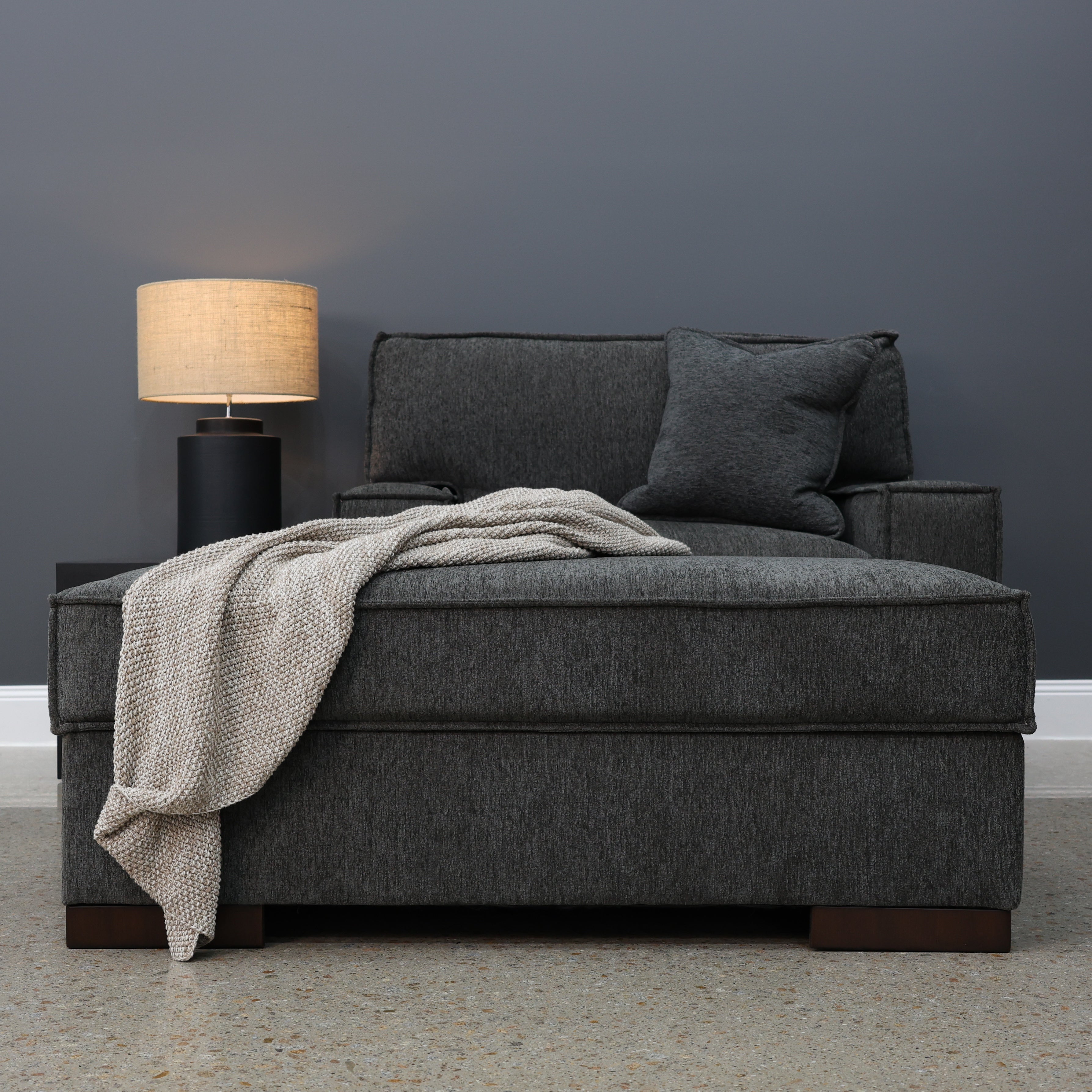Gembrook Ottoman w/ Storage - Dark Grey
