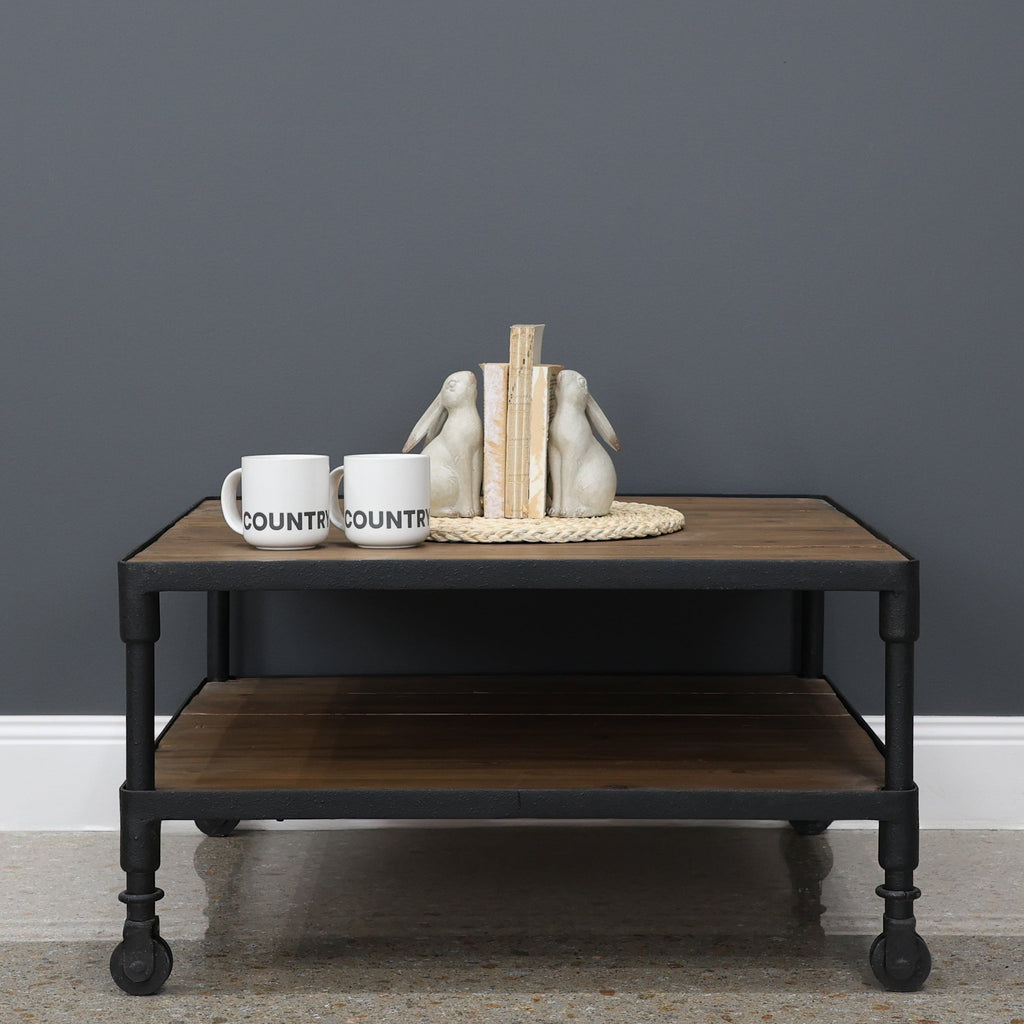 Elliot Square Coffee Table on Wheels