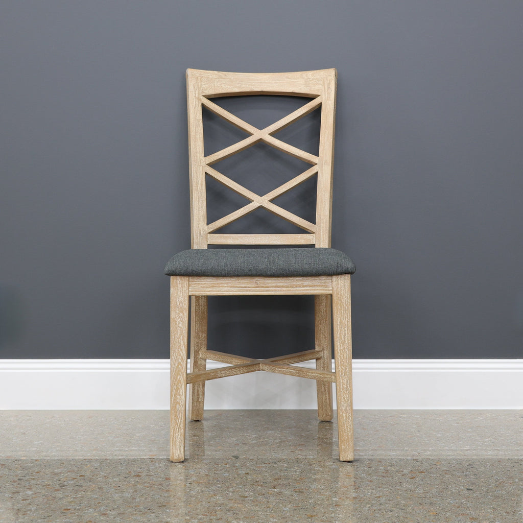 Provedore Dining Chair - Natural w/ Grey Fabric Seat