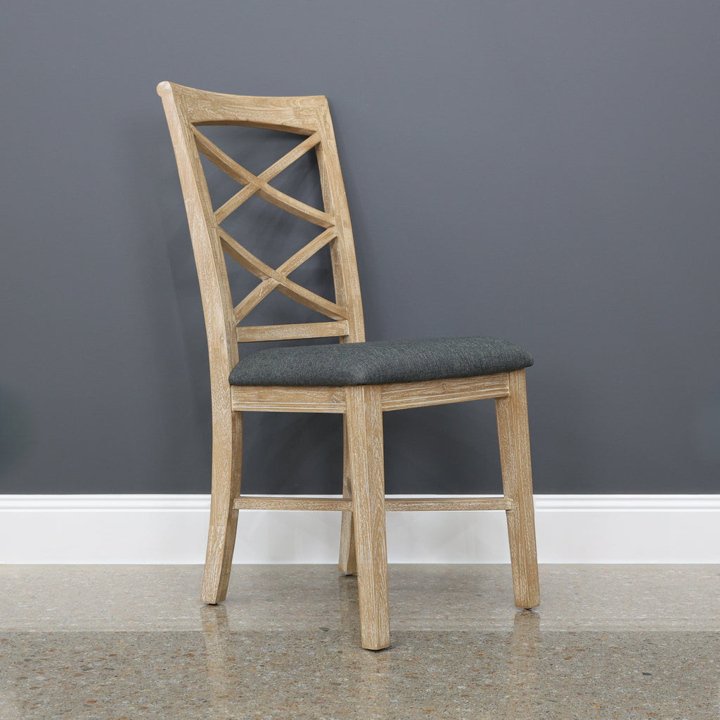 Provedore Dining Chair - Natural w/ Grey Fabric Seat