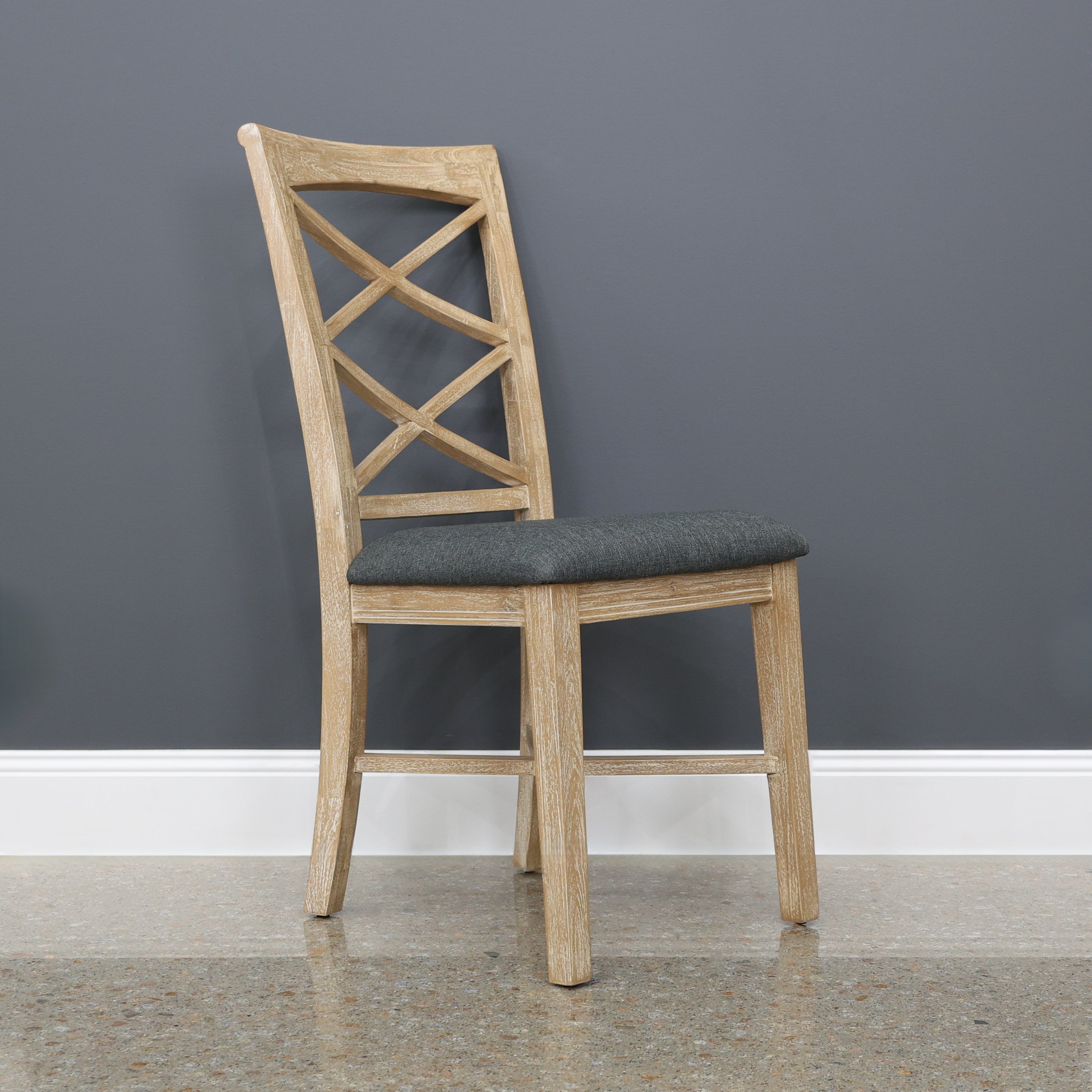 Provedore Dining Chair - Natural w/ Grey Fabric Seat