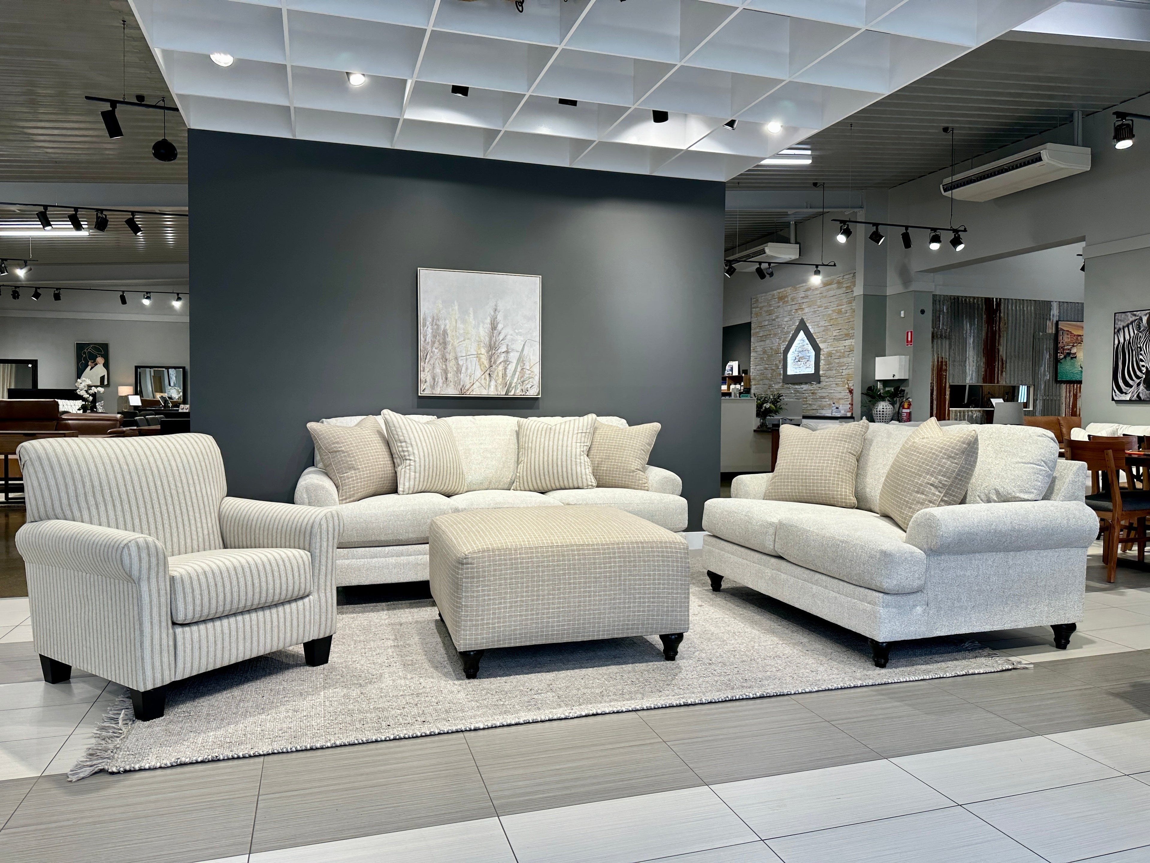 Provincial Oversized Accent Ottoman - Sandstone