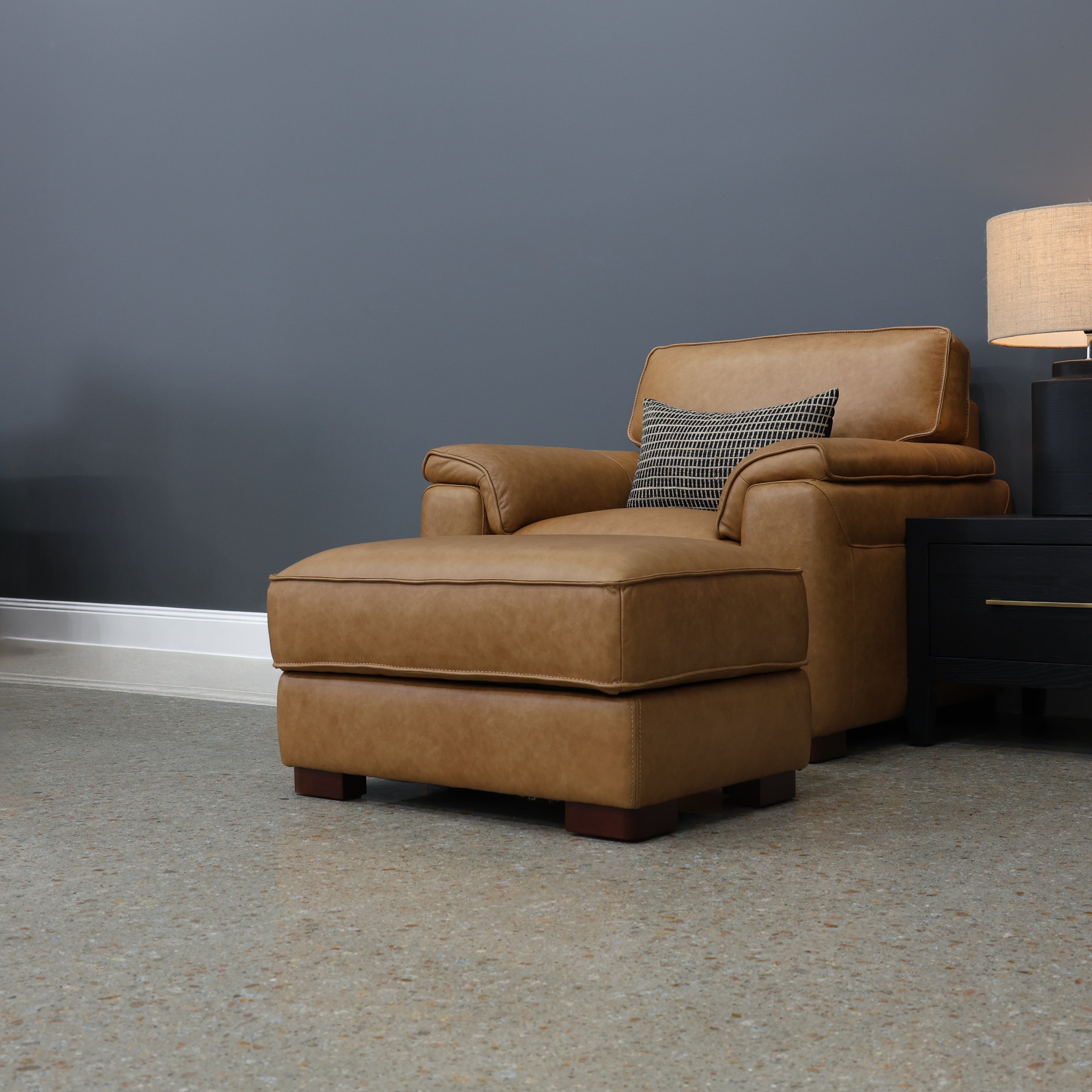 Rostrevor Ottoman With Storage - Tan Leather