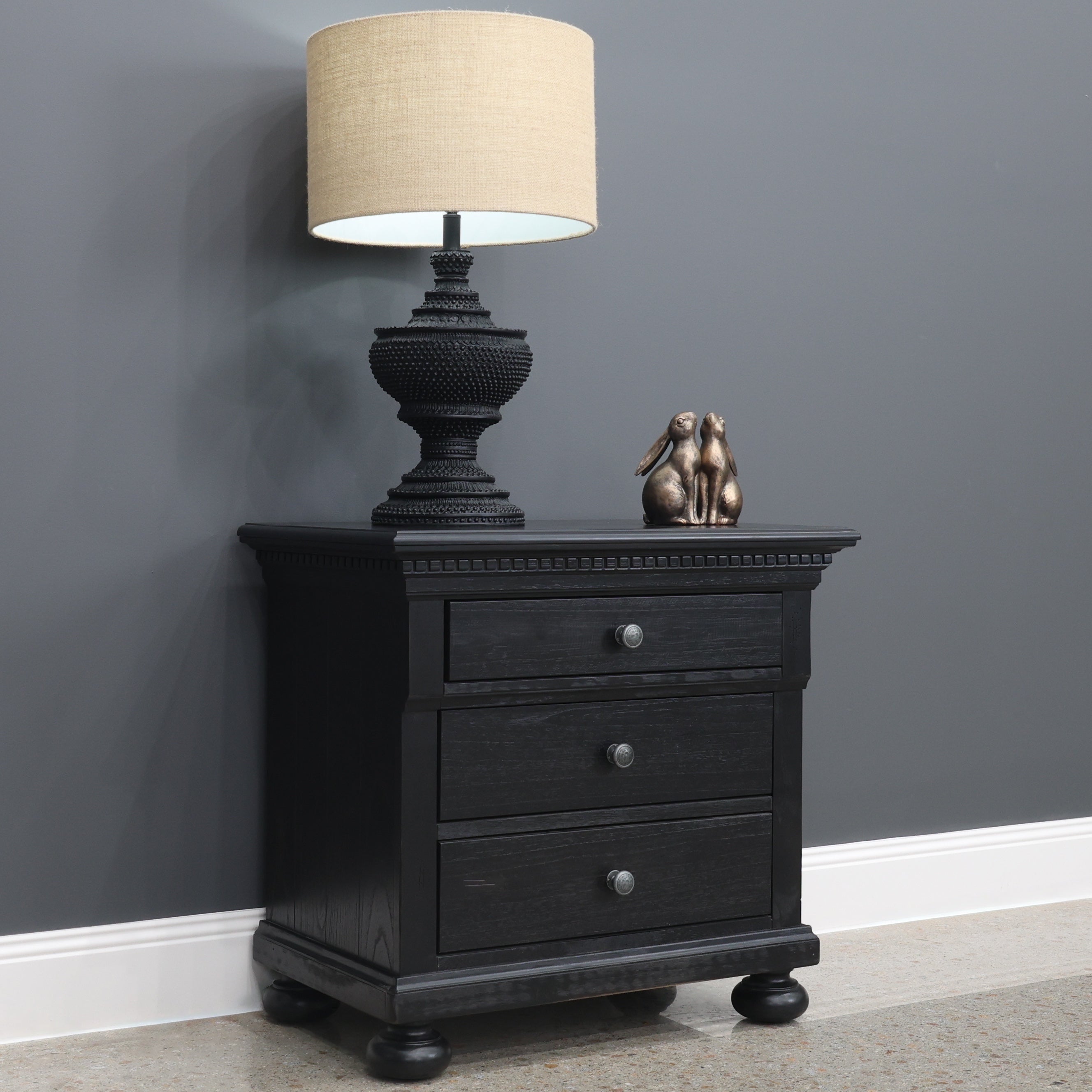Adelaide Bedside Table - Black