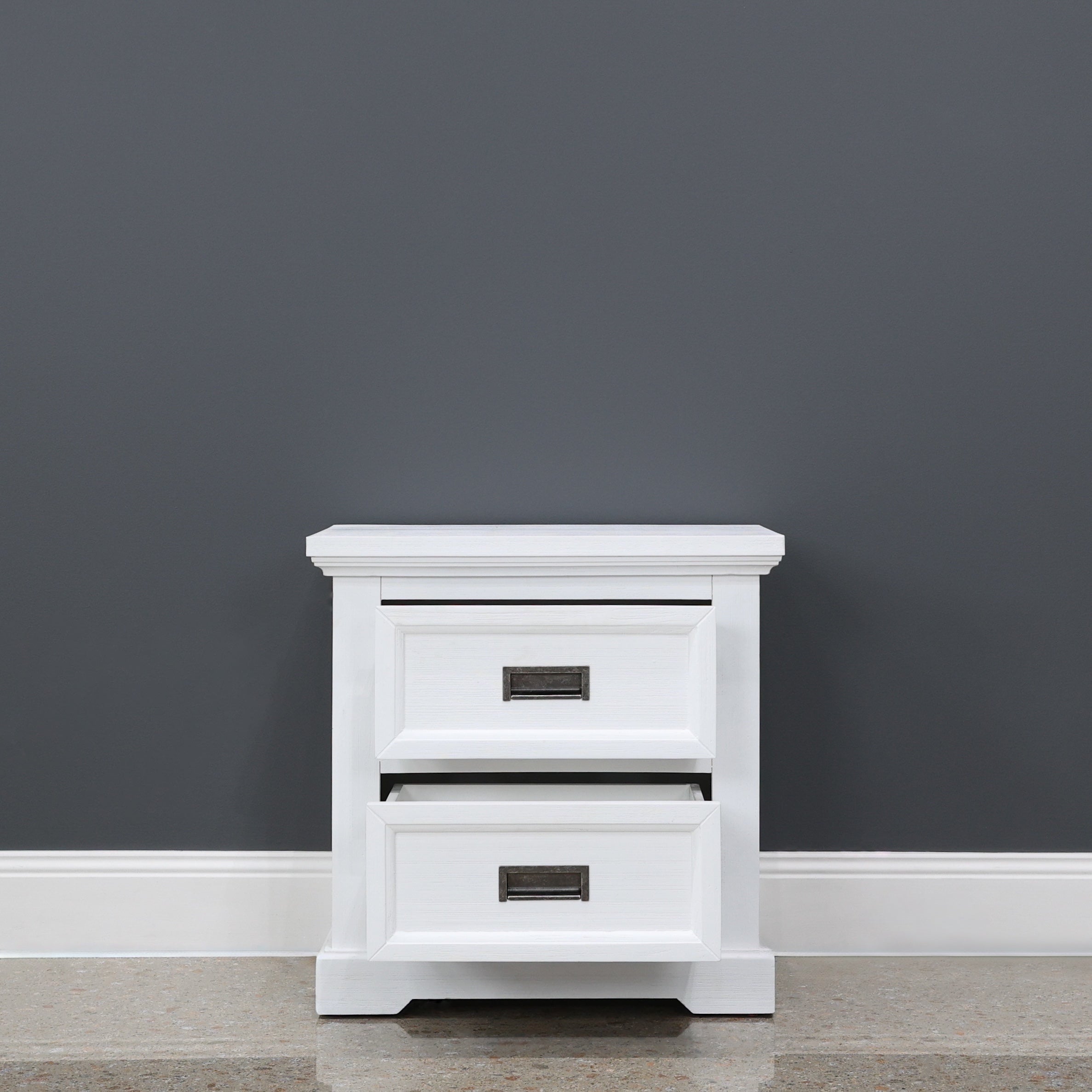 Provedore All White Bedside Table