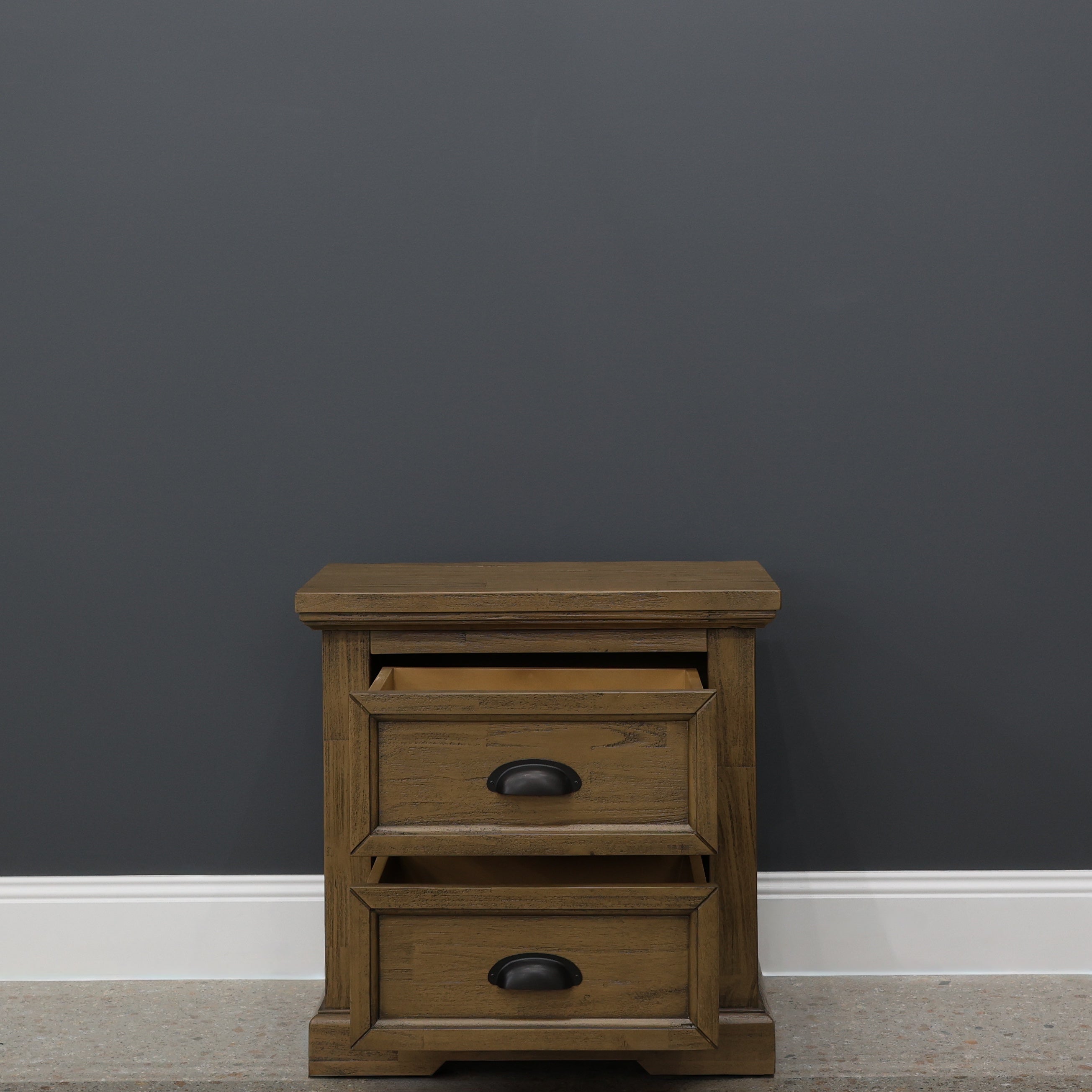 Macedon Bedside Table w/ 2 Drawers