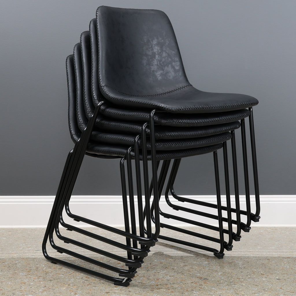 Amy Stackable Dining Chair - Black