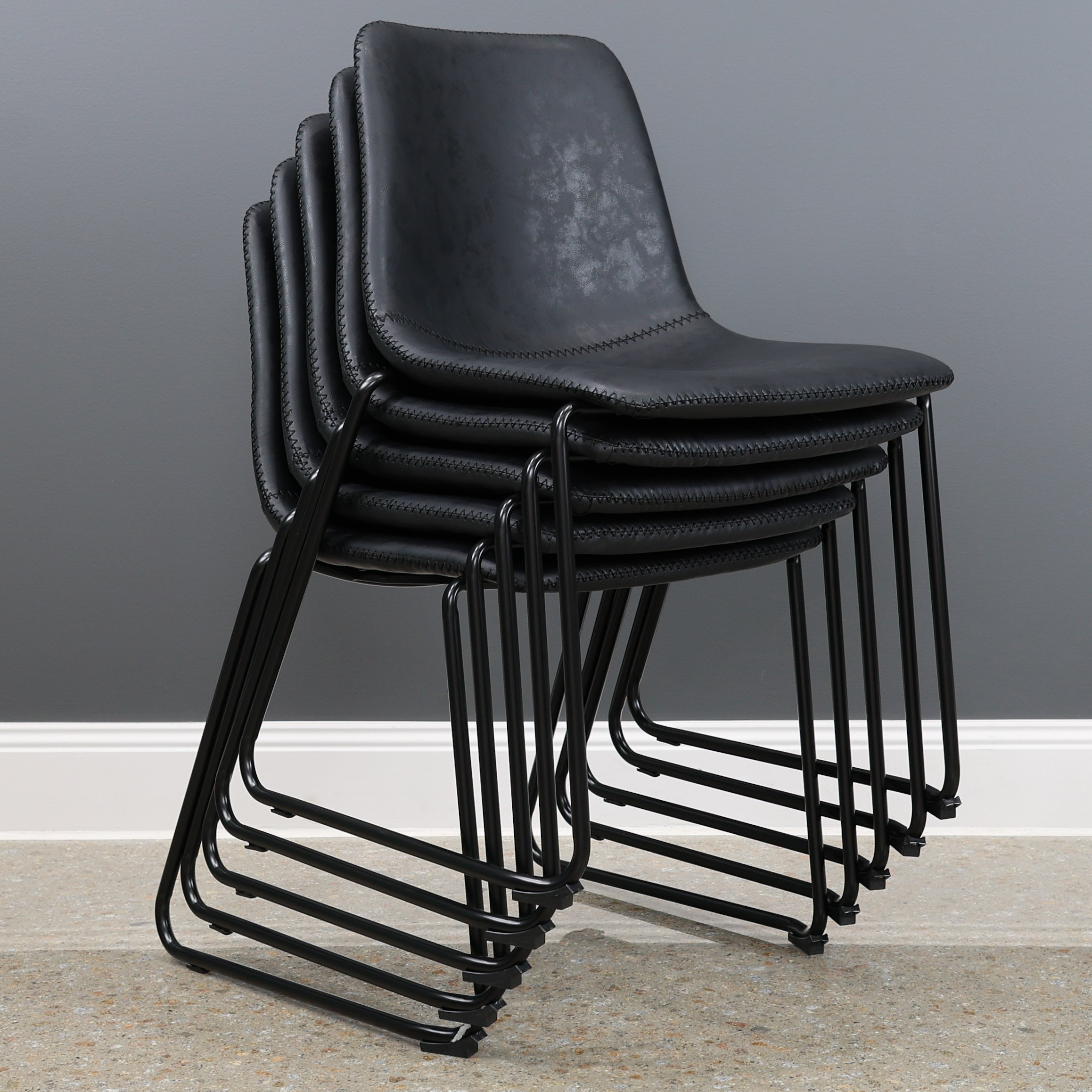 Amy Stackable Dining Chair - Black