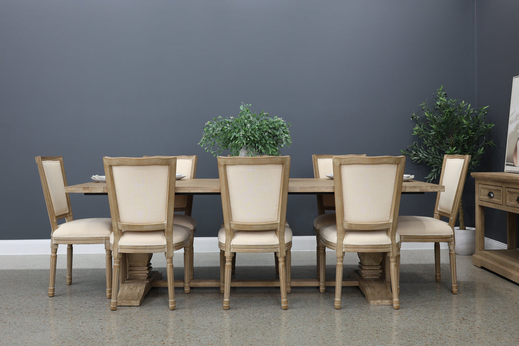 Provincial Chair w/ Natural Fabric Back