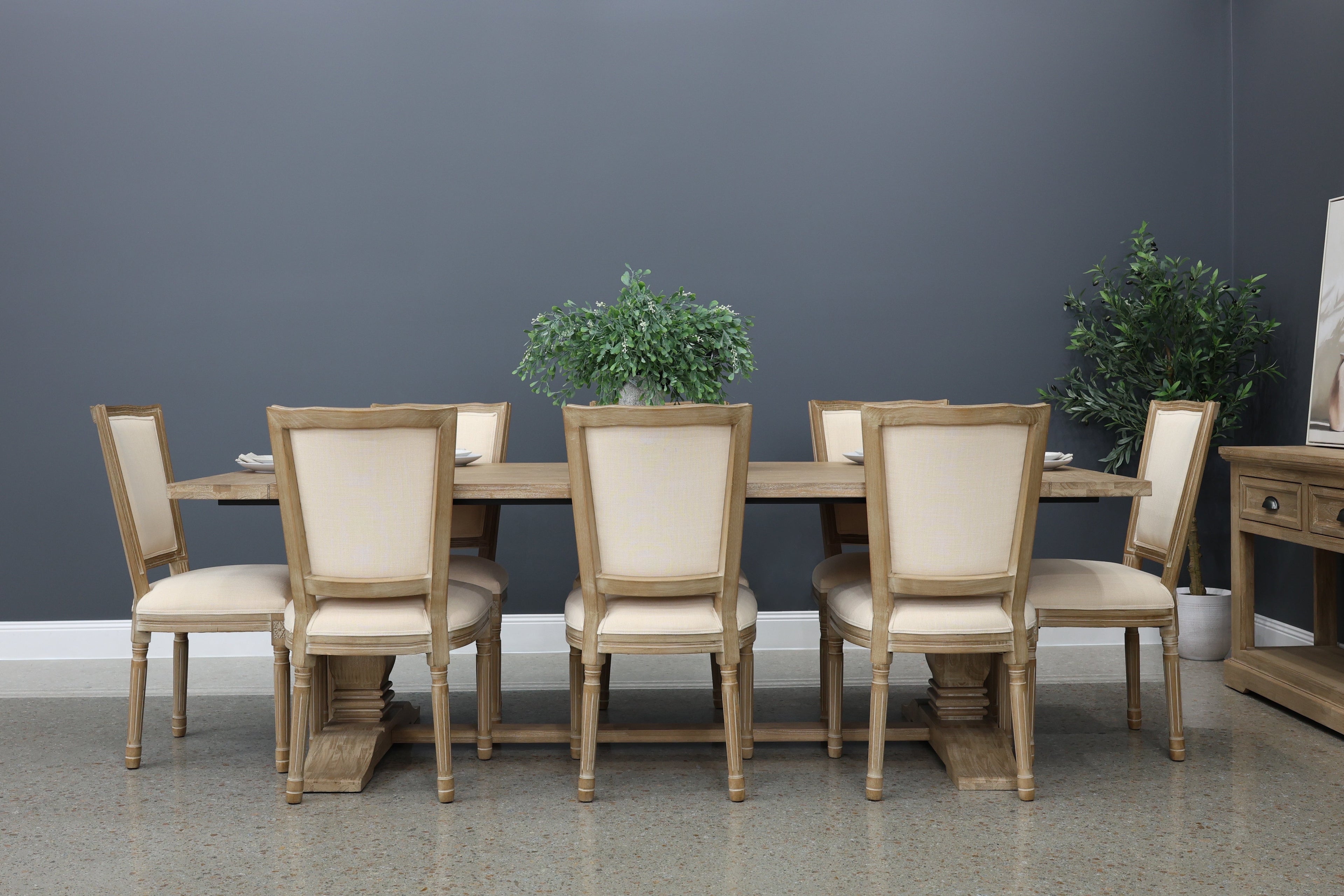 Provincial Chair w/ Natural Fabric Back