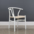 Wishbone Dining Chair - White w/ Natural Seat