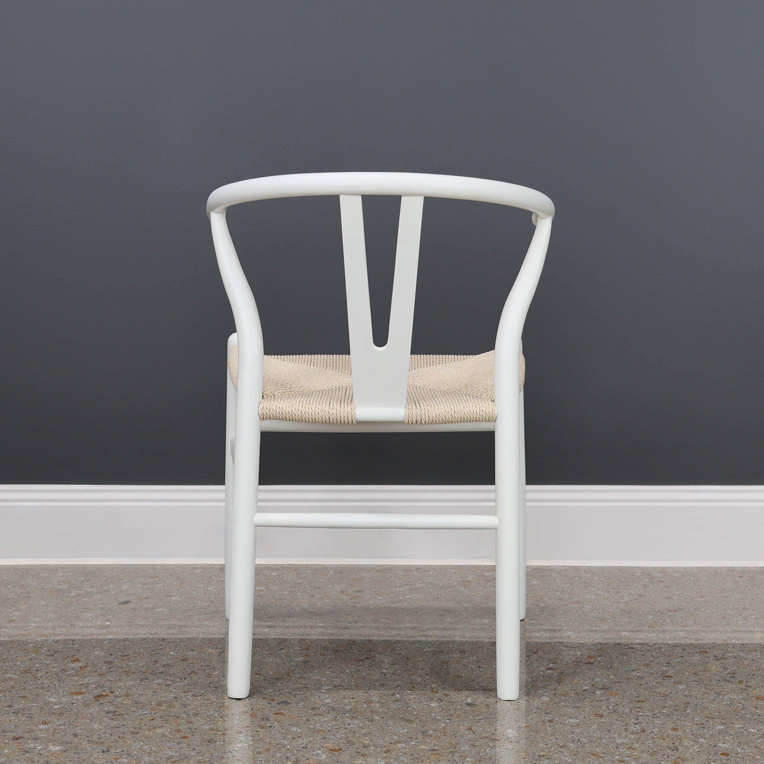 Wishbone Dining Chair - White w/ Natural Seat