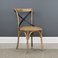 Cross Chair w/ Rattan Seat - Natural