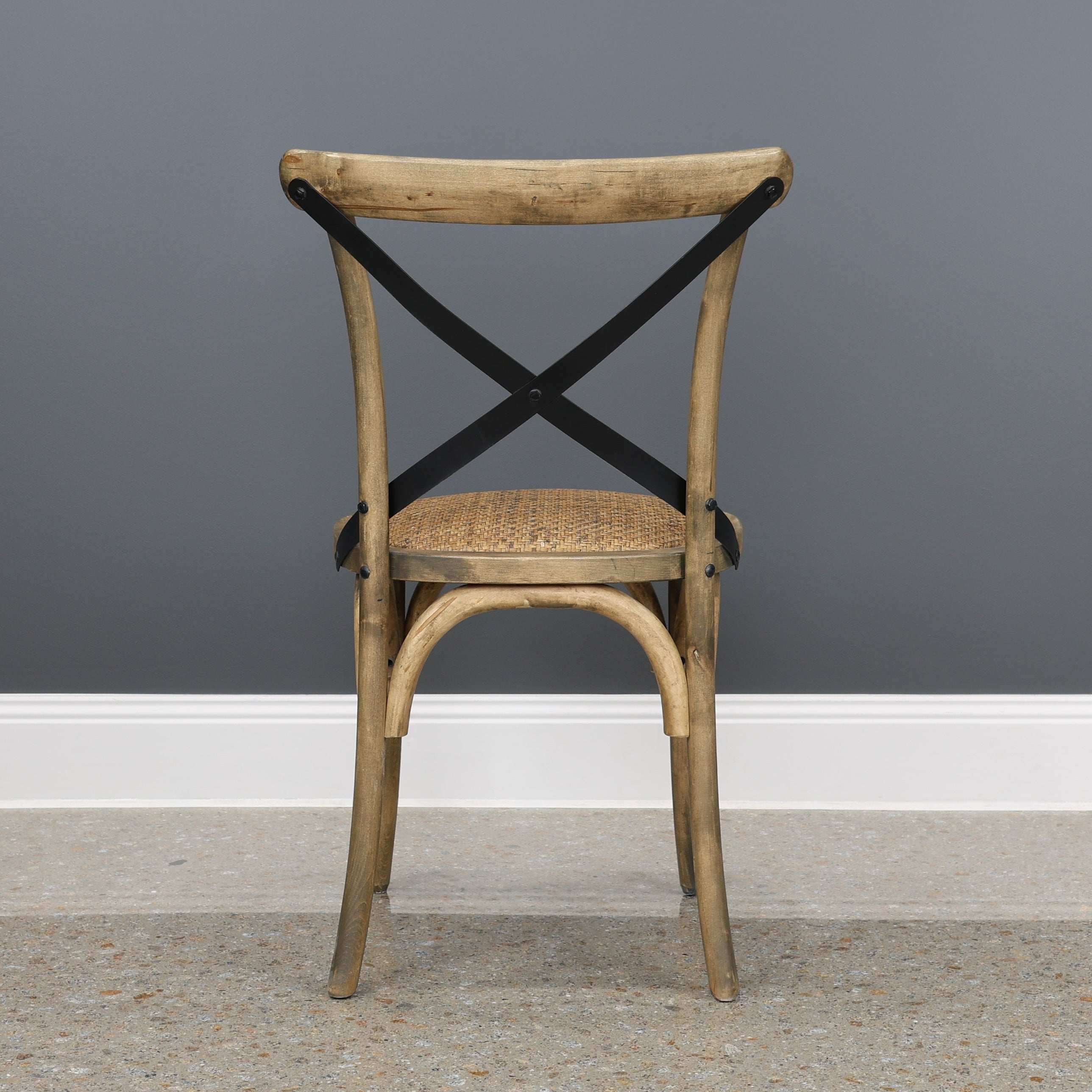 Cross Chair w/ Rattan Seat - Natural