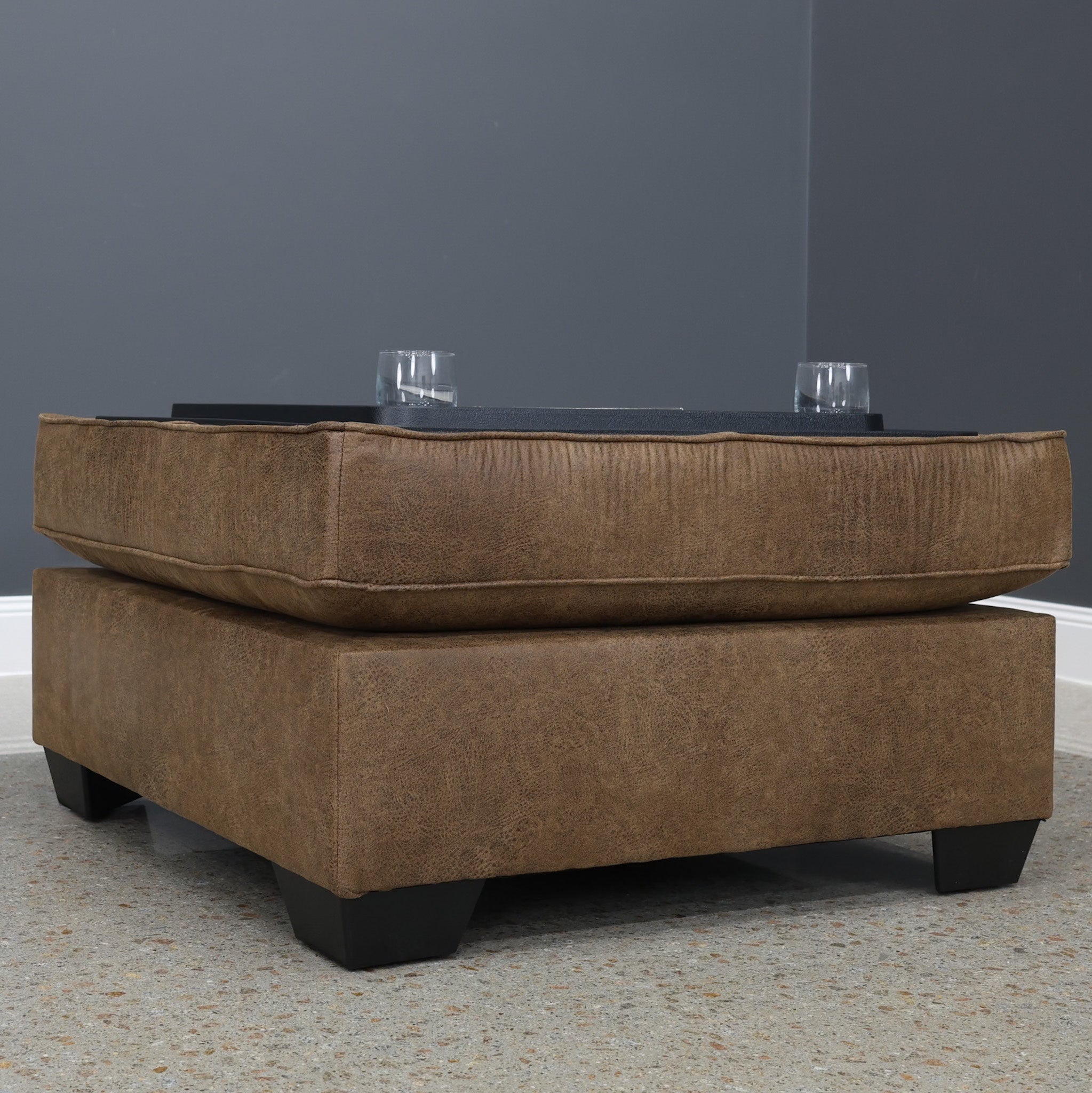 Norwood Ottoman w/ Storage - Tan Leather Air