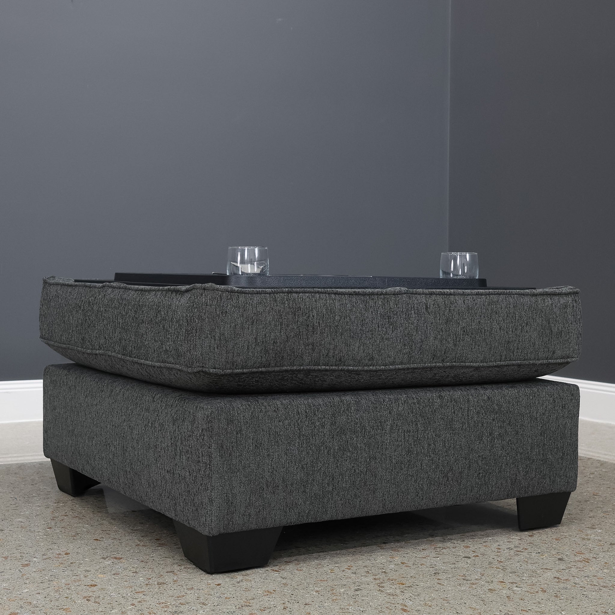 Norwood Ottoman w/ Storage - Dark Grey