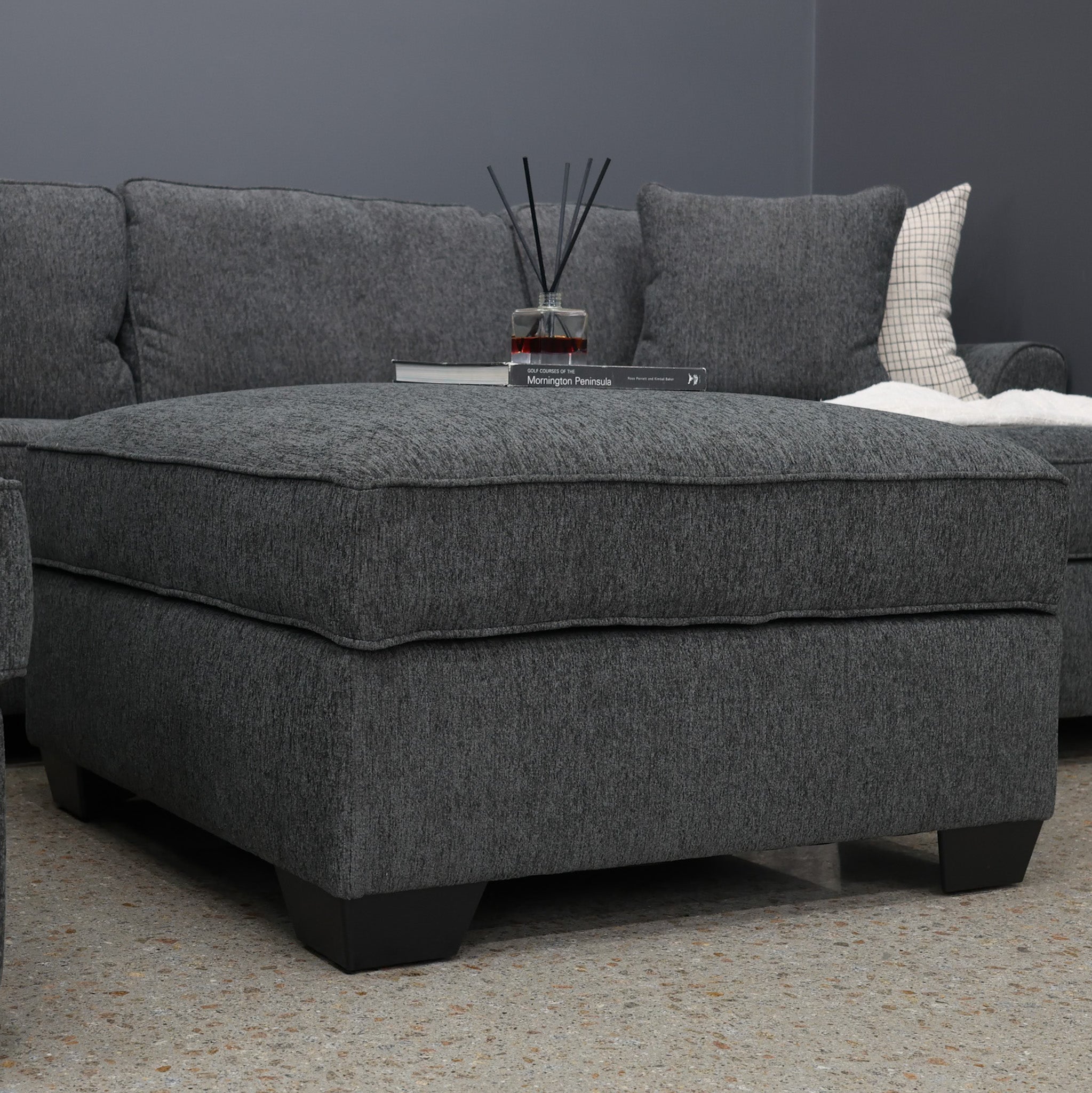 Norwood Ottoman w/ Storage - Dark Grey