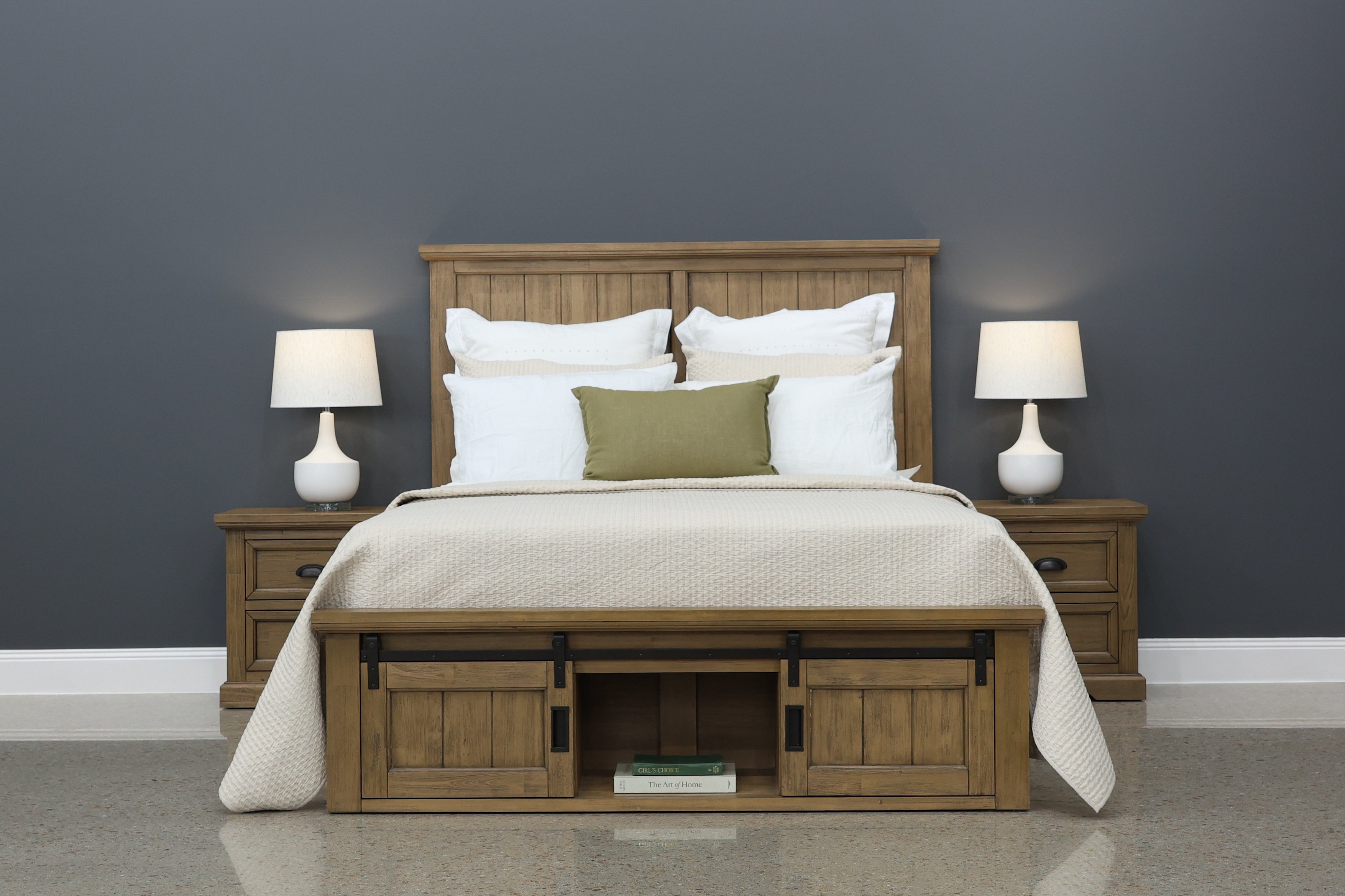 Macedon Bedside Table w/ 2 Drawers