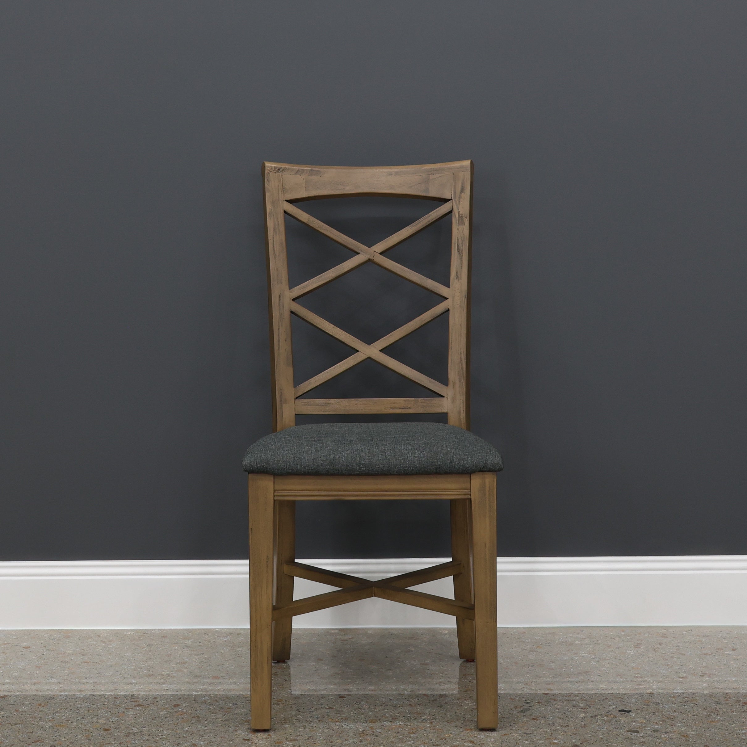 Macedon Dining Chair w/ Fabric Seat - Grey
