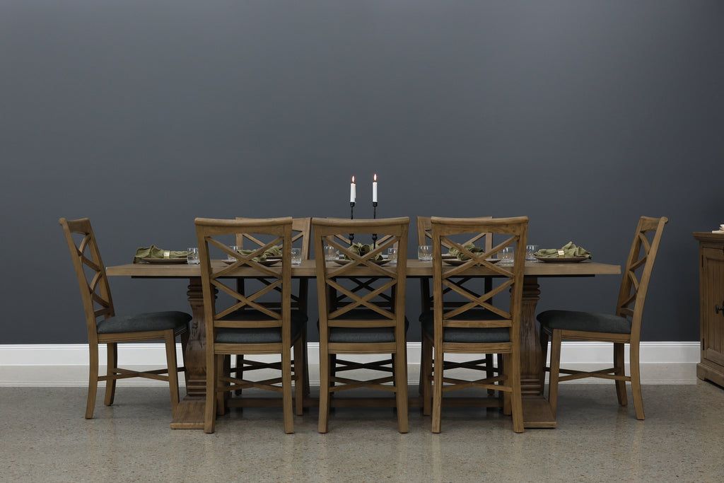 Macedon Dining Chair w/ Fabric Seat - Grey