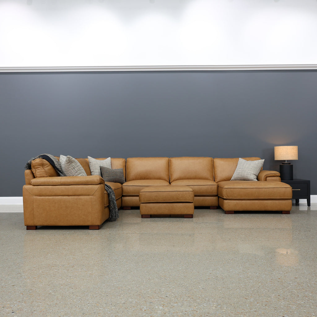 Rostrevor Ottoman With Storage - Tan Leather