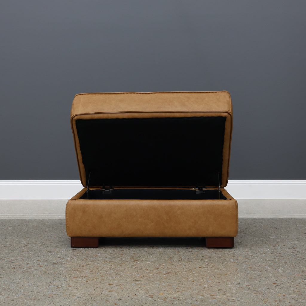 Rostrevor Ottoman With Storage - Tan Leather
