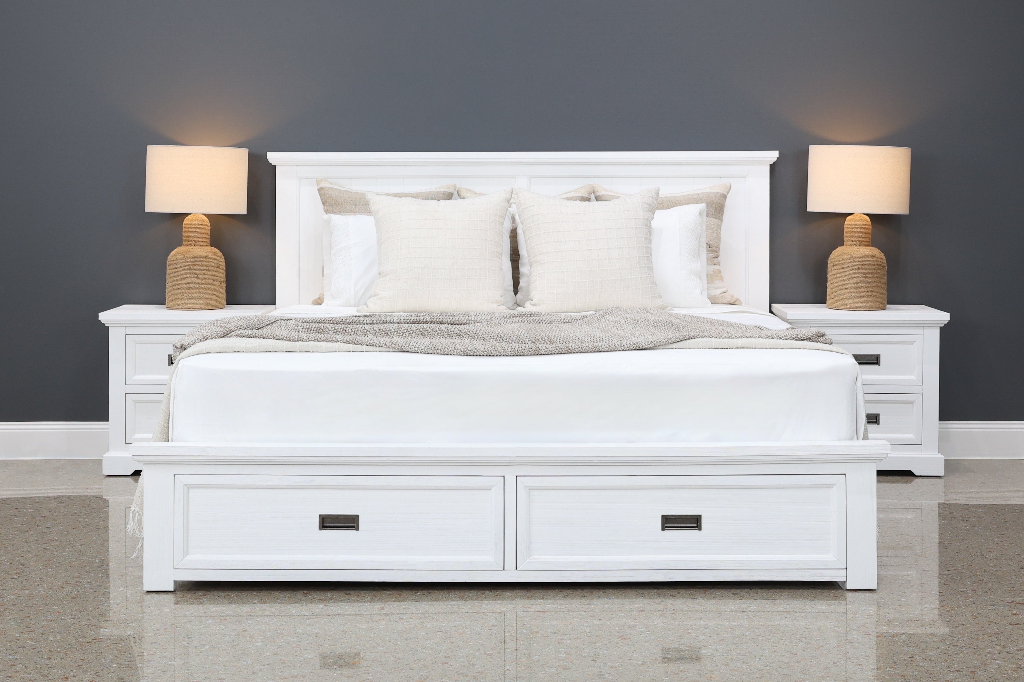 Provedore All White Bedside Table